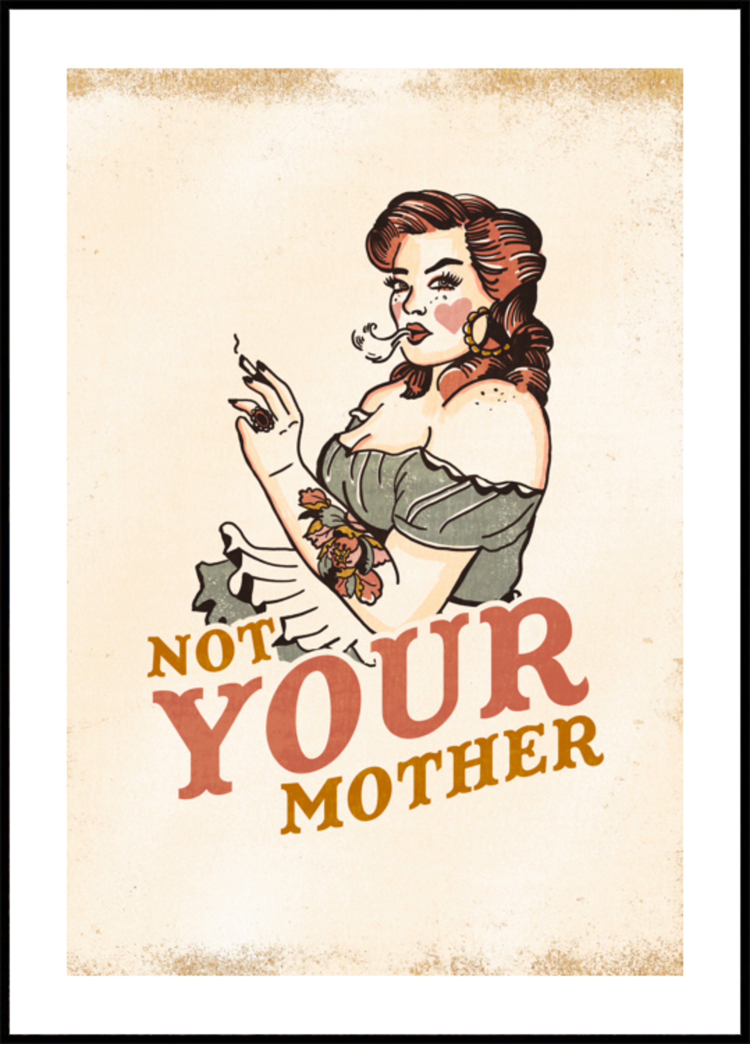 Ne tavo mama Rockabilly Pinup su įžūliu požiūriu