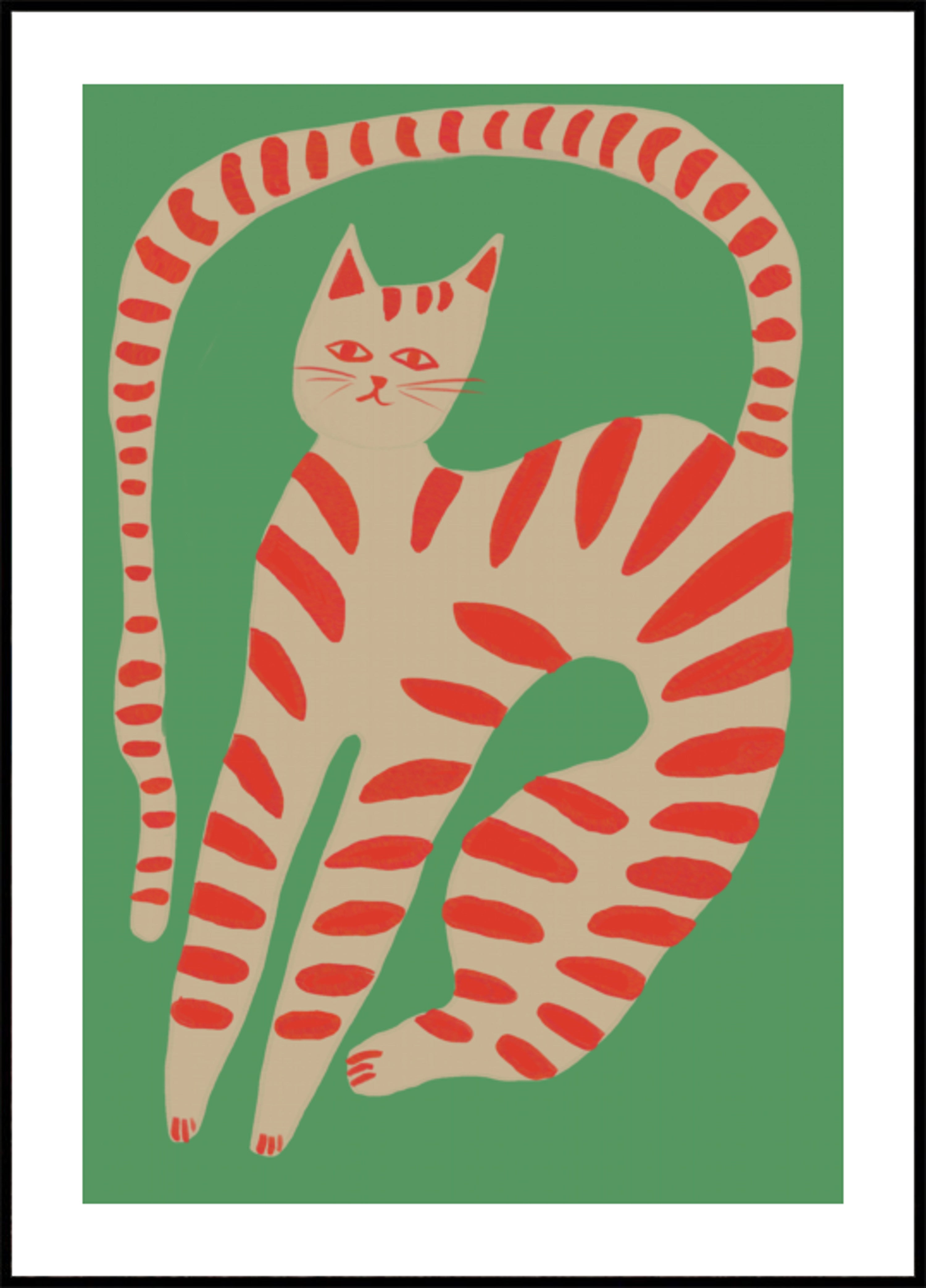 Striped Cat Stretching