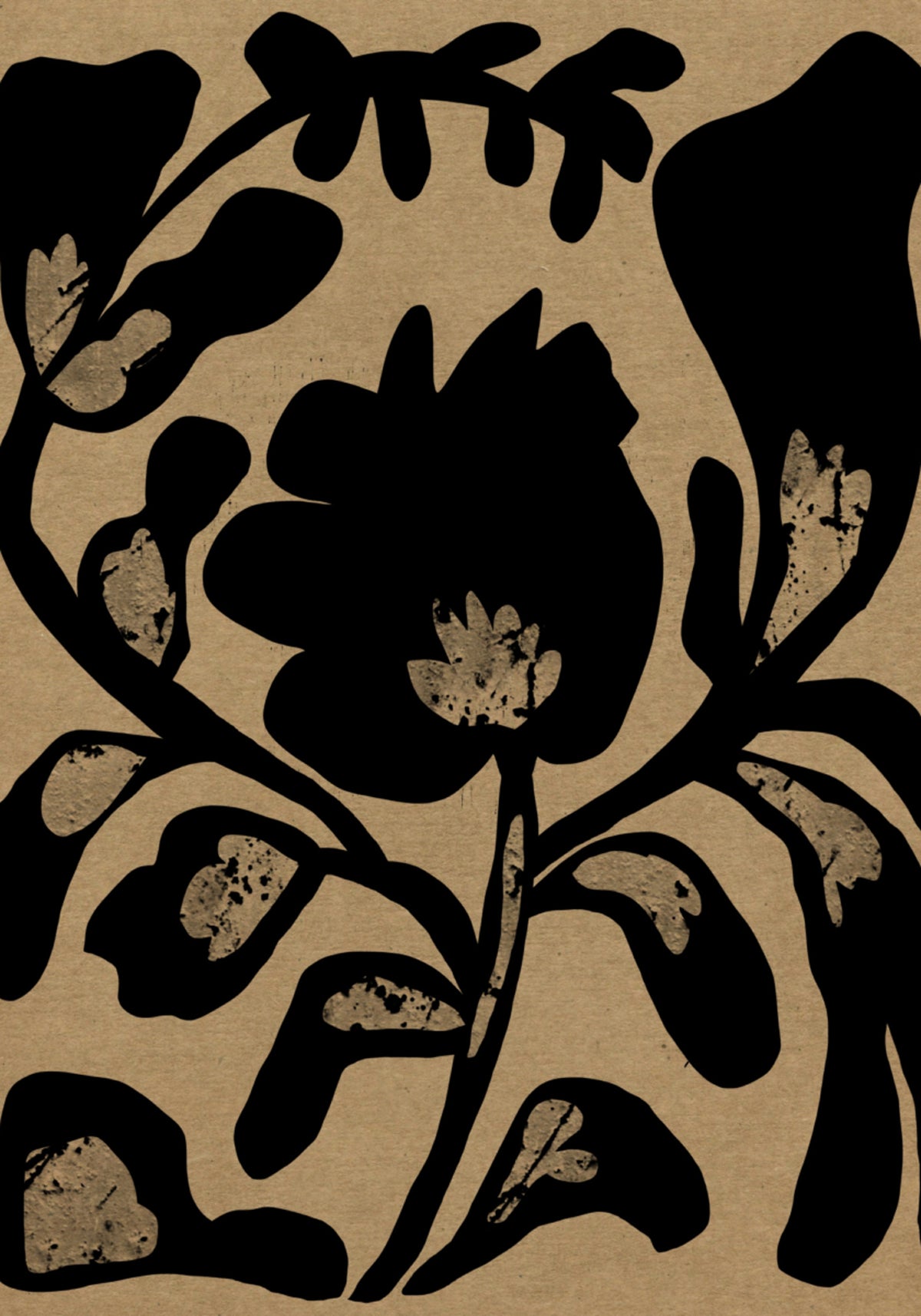 Schwaarz botanesch Silhouette