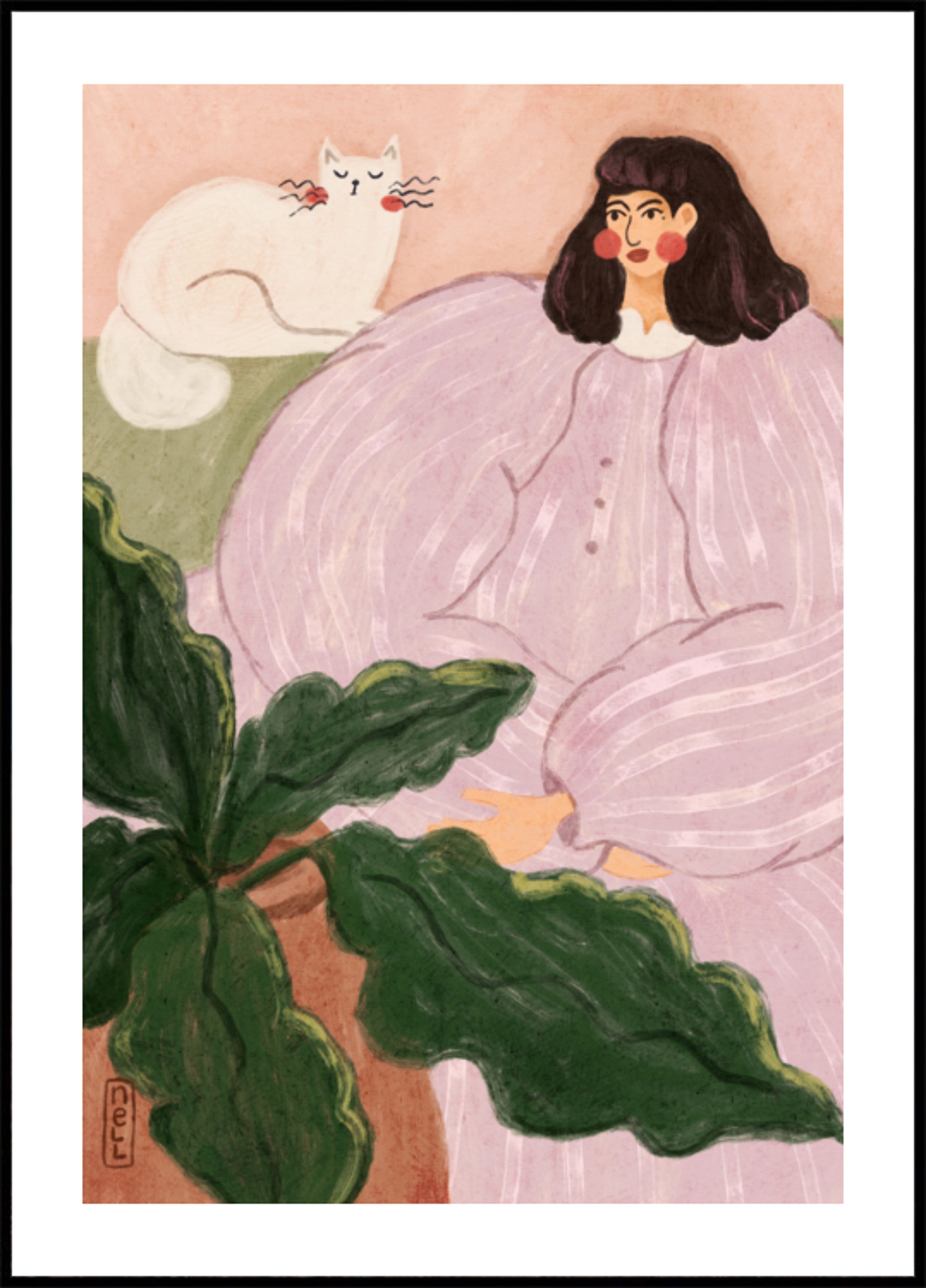 Cozy Woman With Cat
