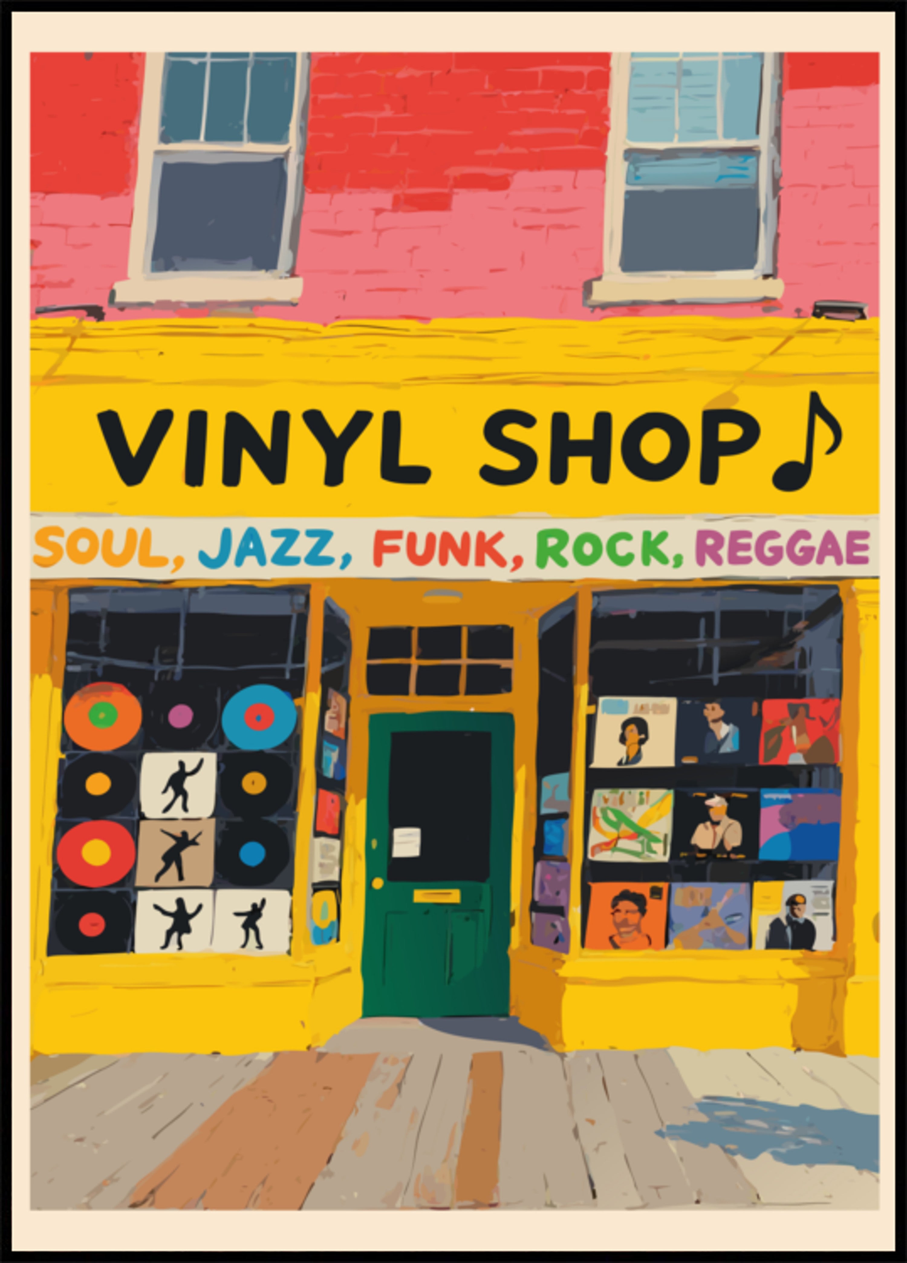Színes vinyl bolt