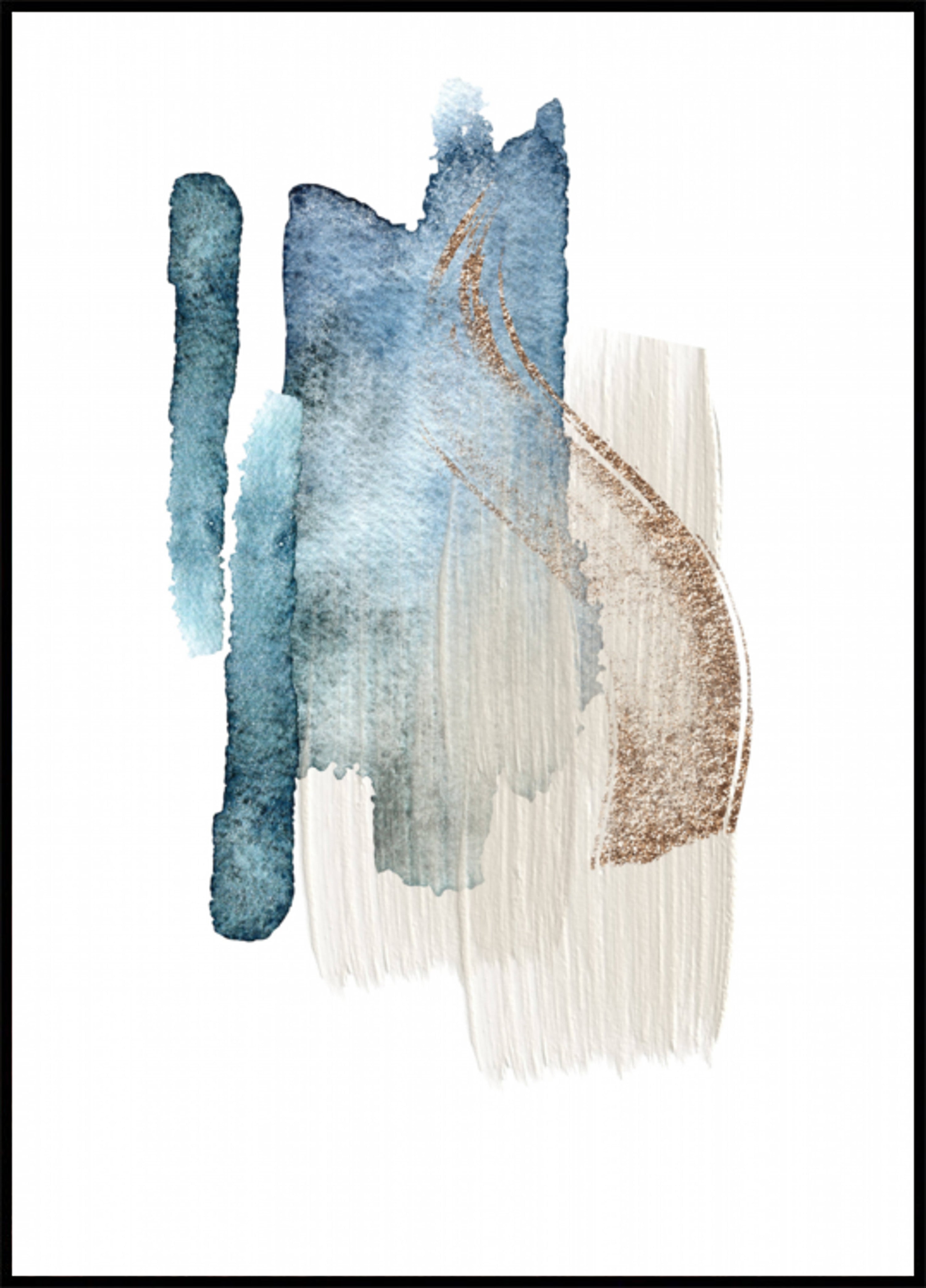 Elegant Blue Gold Strokes