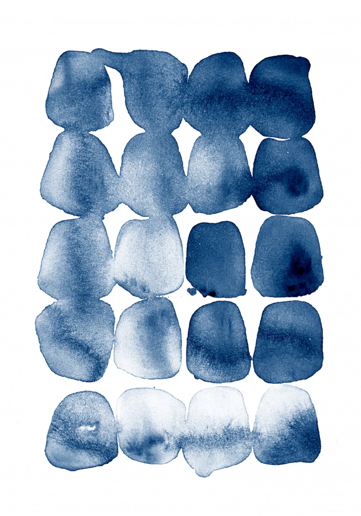 Indigo Aquarell Formen