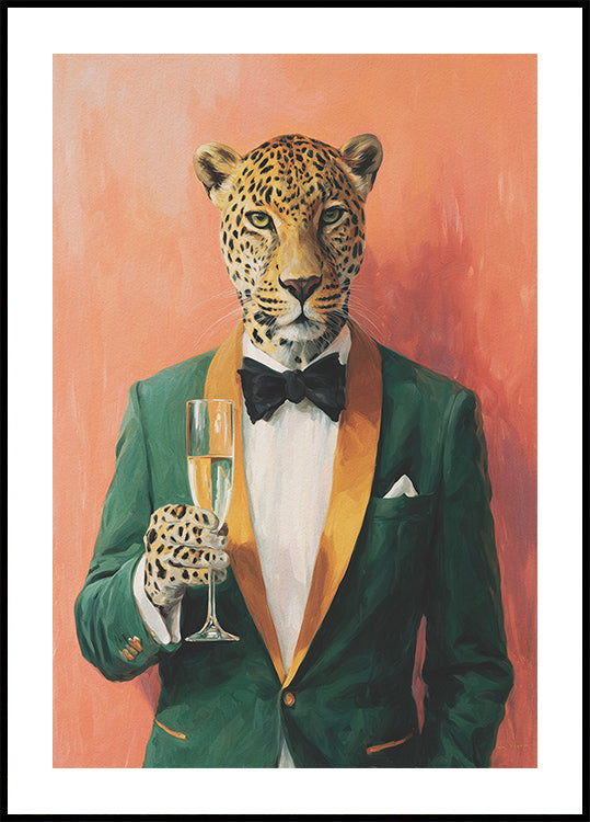 Leopard In Green Tuxedo (NEW) - Posterbox