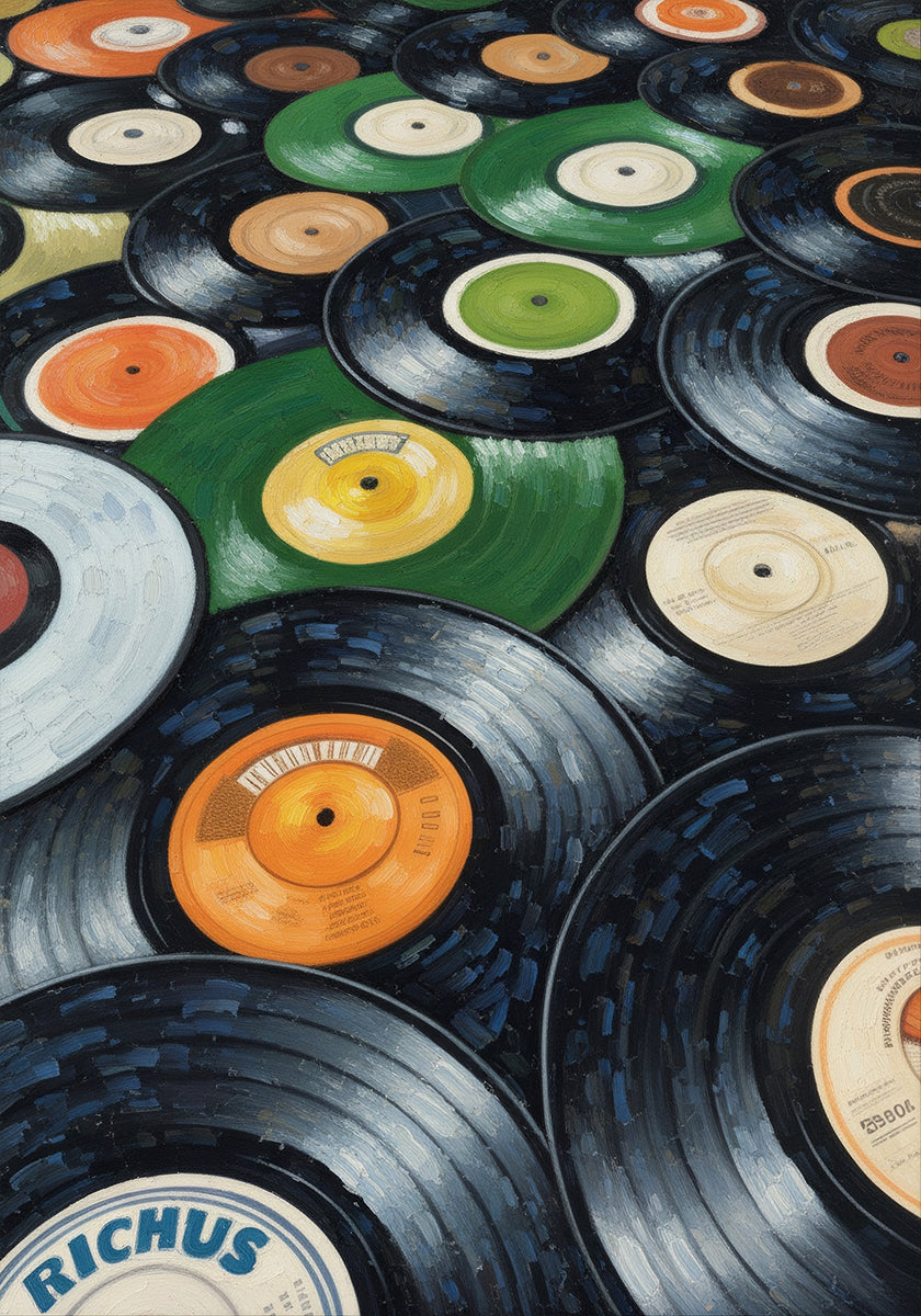 Vinyl Collection Pattern Poster - Posterbox