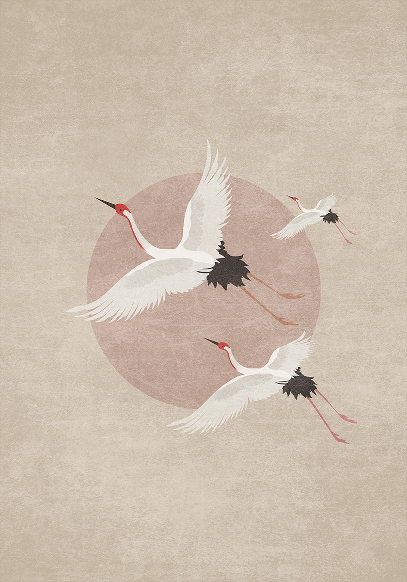 Cranes in Flight Plakat - Posterbox