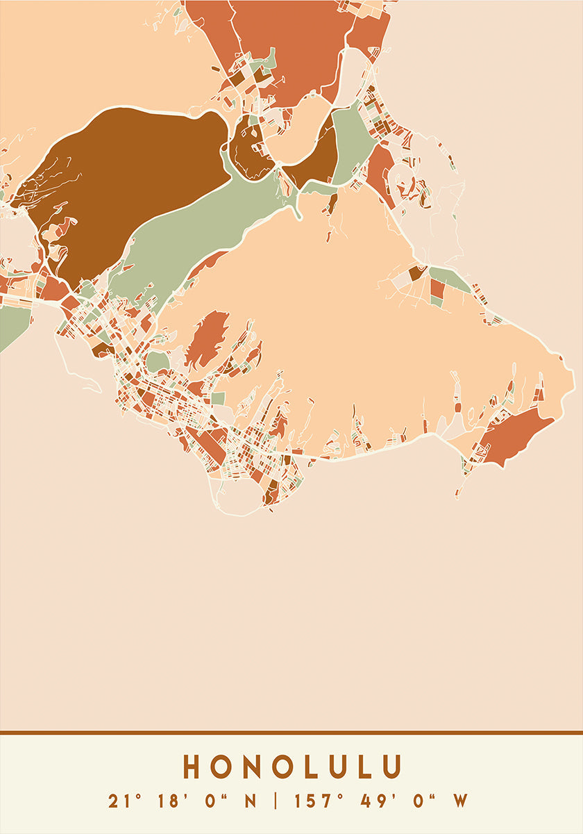 Black Maps Earth Tones 33 Plakat - Posterbox
