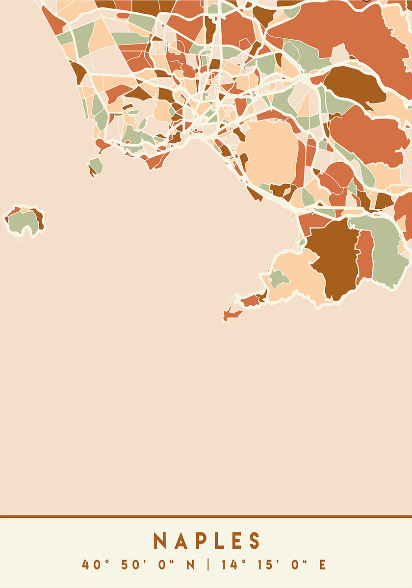 Black Maps Earth Tones 58 Plakat - Posterbox