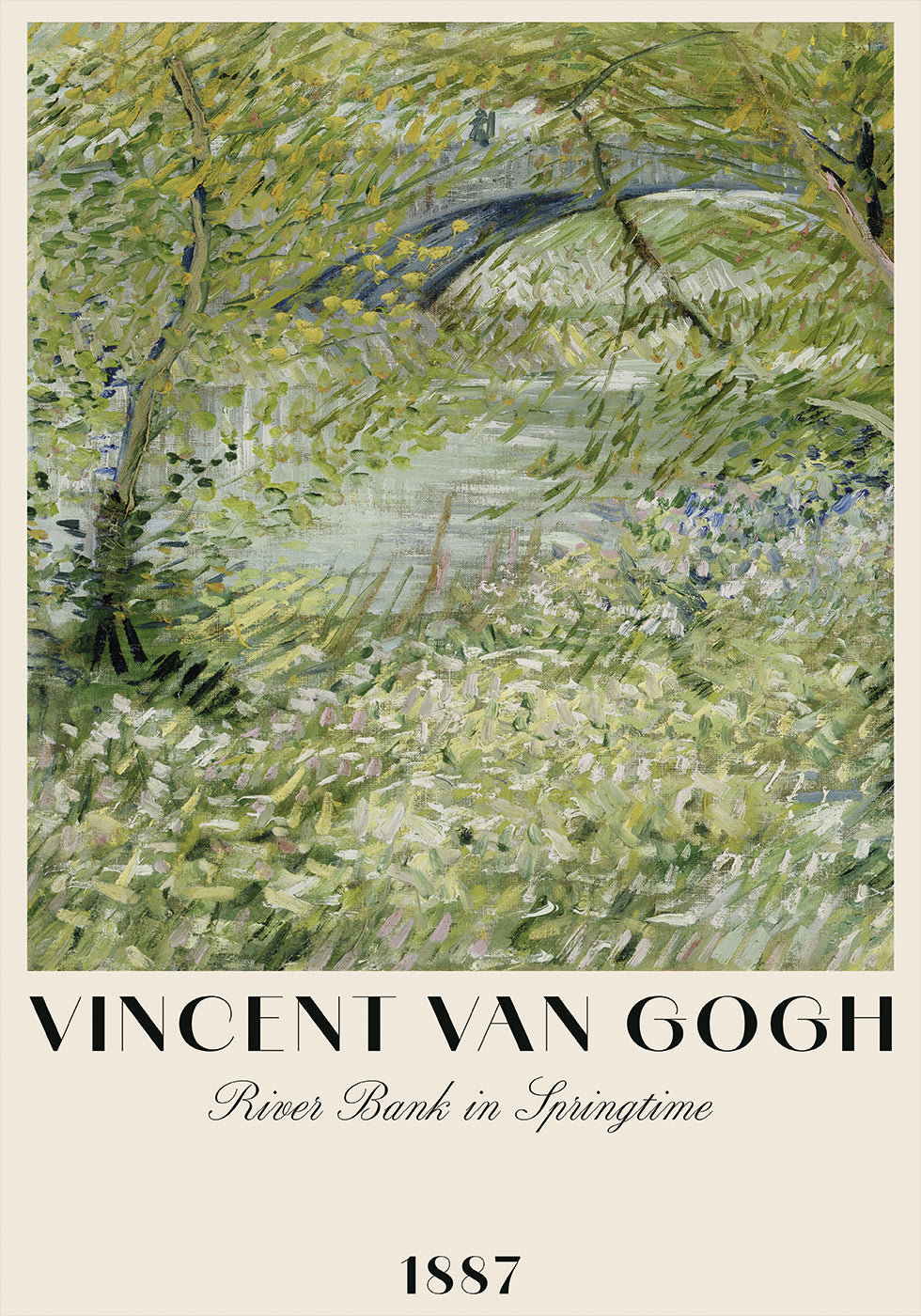 Van Gogh River Bank in Springtime Poster - Posterbox