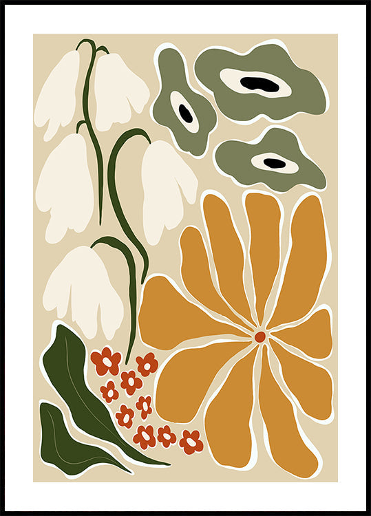 Classic Mid Century Florals Plakat - Posterbox