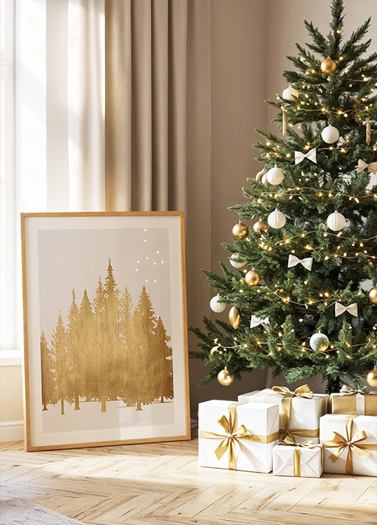Tannenwald (gold) Plakat - Posterbox