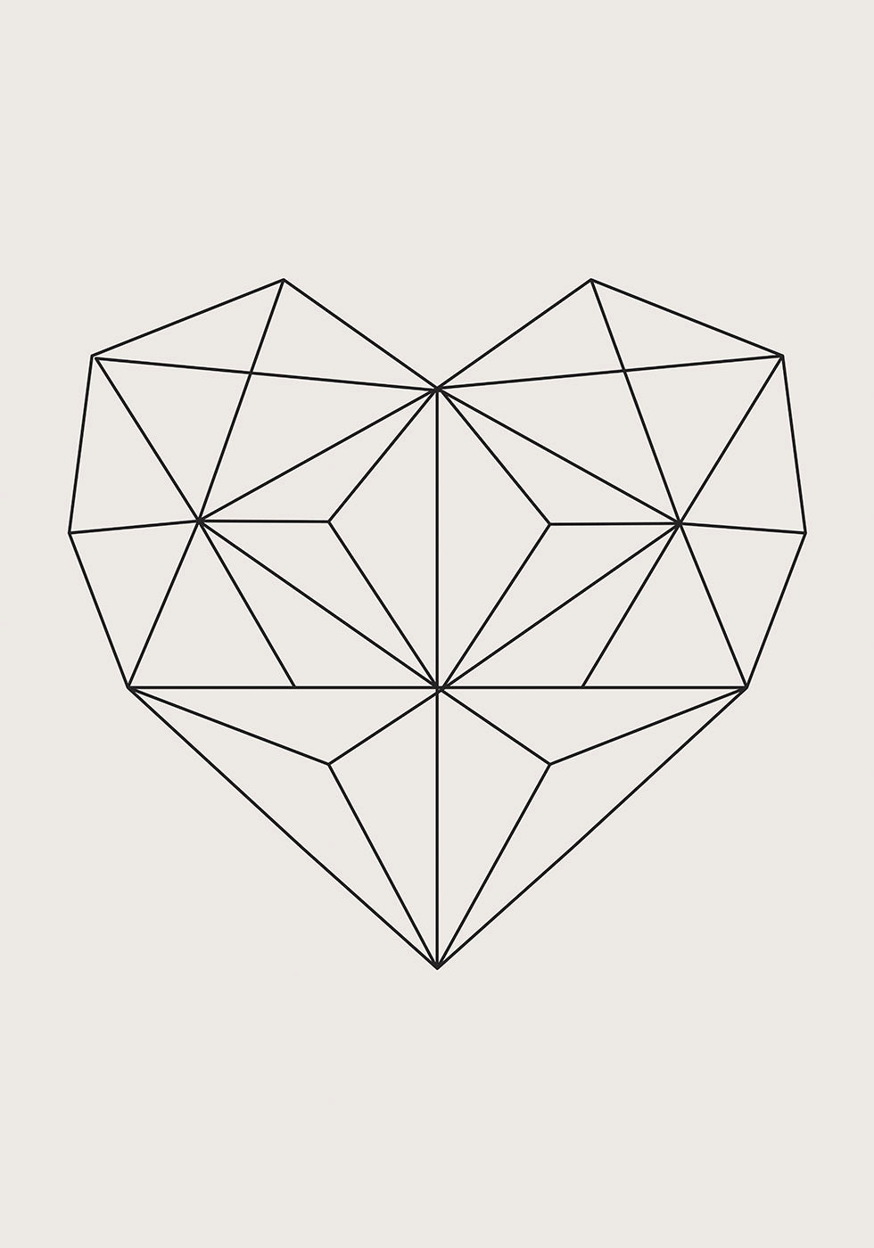 Abstract Geometric Heart Poster 