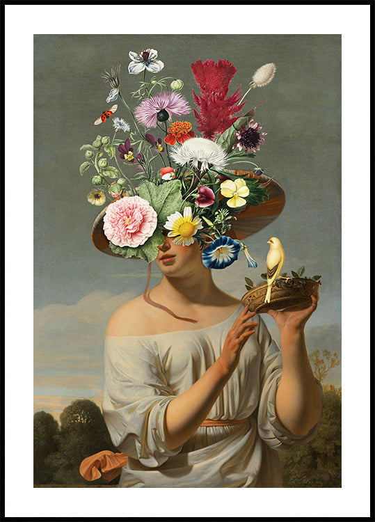 Woman In a Large Floral Hat (NEW) - Posterbox