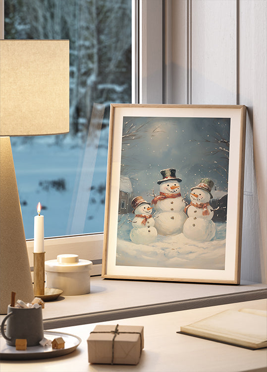 Snowman Family Plakat - Posterbox