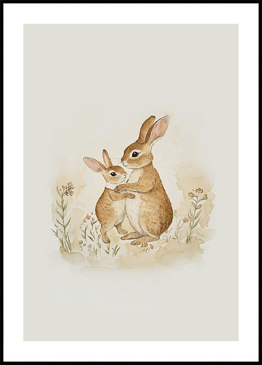 Tender Moment Between Two Rabbits (NEW) - Posterbox