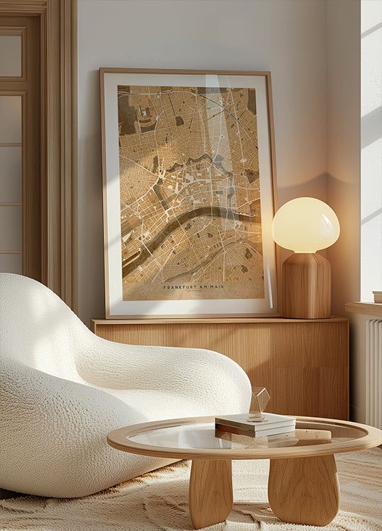 Sepia vintage mapa Essenu v Nemecku (NOVINKA)