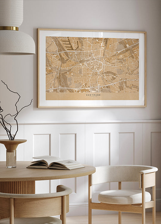 Sepia vintage map of Dortmund Germany (NEW)