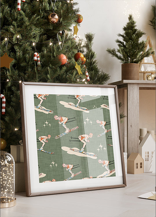 Ziemas sporta veidi Retro Vintage Ski Blue.png (JAUNS)