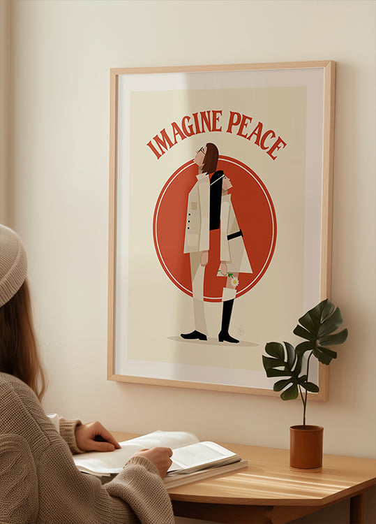 Plakatas „Imagine Peace Minimalist“.
