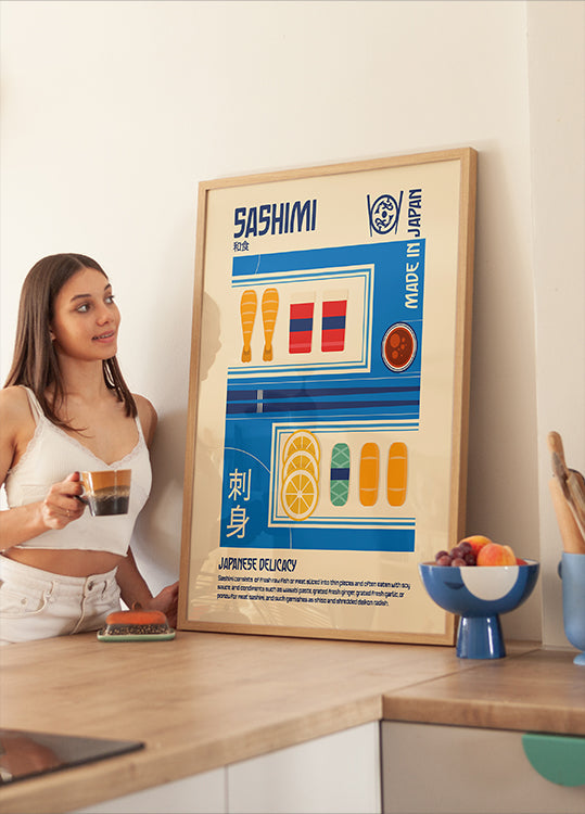 Sashimi Jaapani toidutrüki plakat
