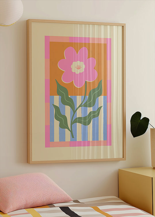 Pink Abstract Flower Poster