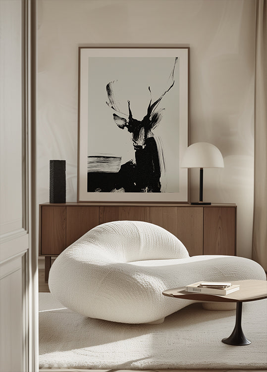 Ťah štetcom jeleň v plagáte