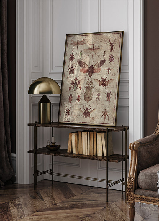 Vintage-stiilis putukate plakat