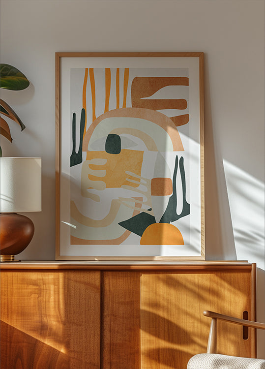 Geometrické tvary abstraktný plagát harmónie