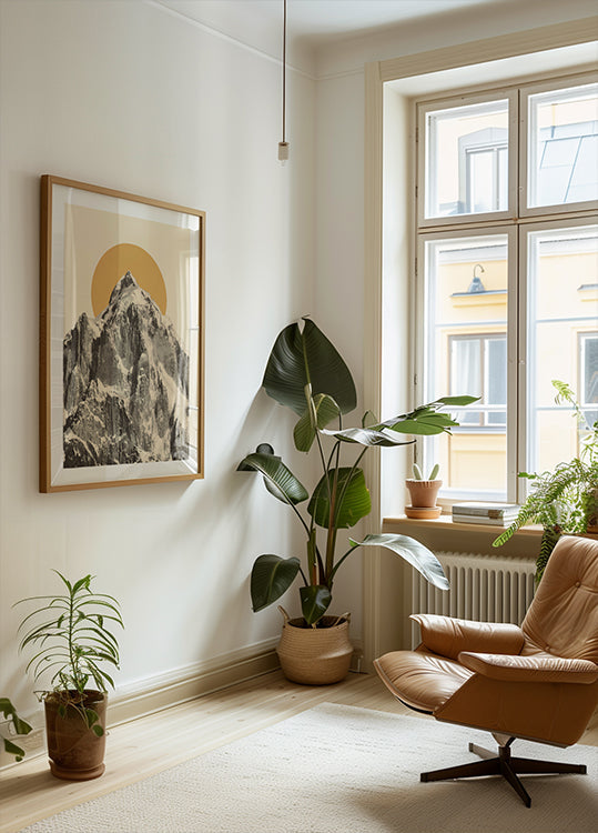 Kalnų kraštovaizdžio plakatas