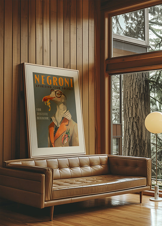 Vintage, Art Deco, Negroni, dēļ, la, izdomāts, kaijas plakāts