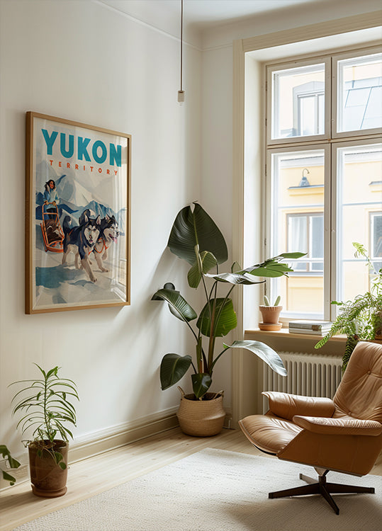 Yukon Territory kutyaszán utazási poszter