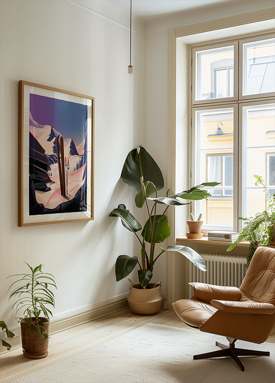 Slēpošanas ceļojumu plakāts (JAUNS)