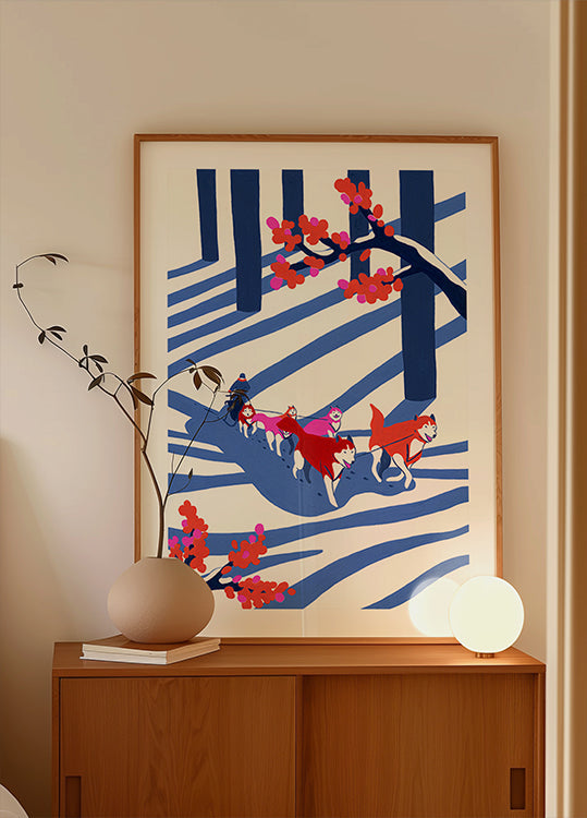 Hondsschlitt am Schnéi Affiche