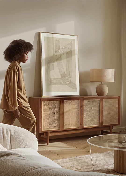 Abstraktes, anspruchsvolles Poster der Linie 01