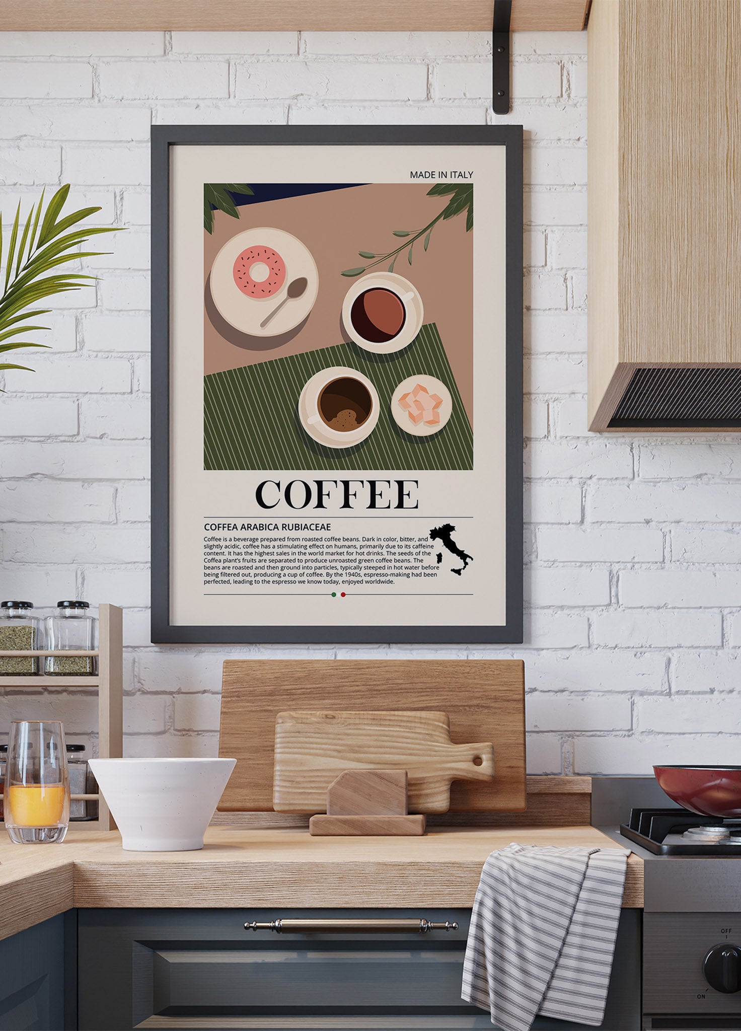 Kaffi gemaach an Italien Poster