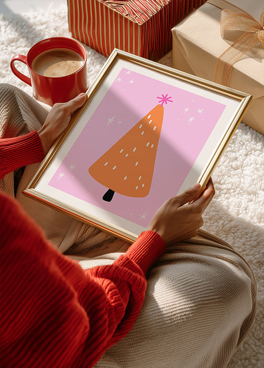 Narancsfa rózsaszín és csillagok poszter