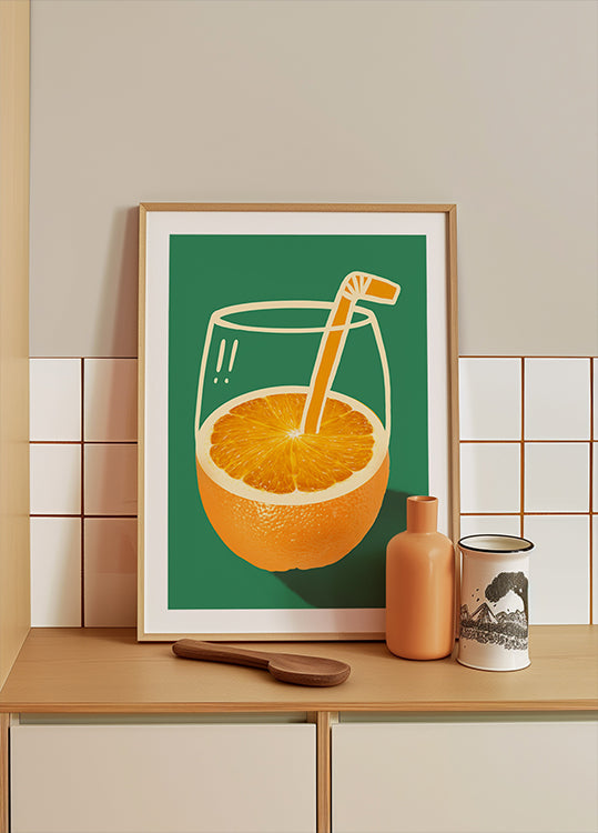 Vibrant Orange gudri ilustrēts plakāts