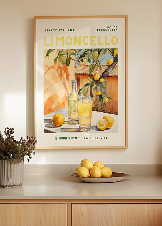 Limoncello, akvarell, värske plakat