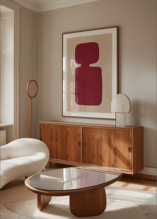 Plagát karmínovej siluety