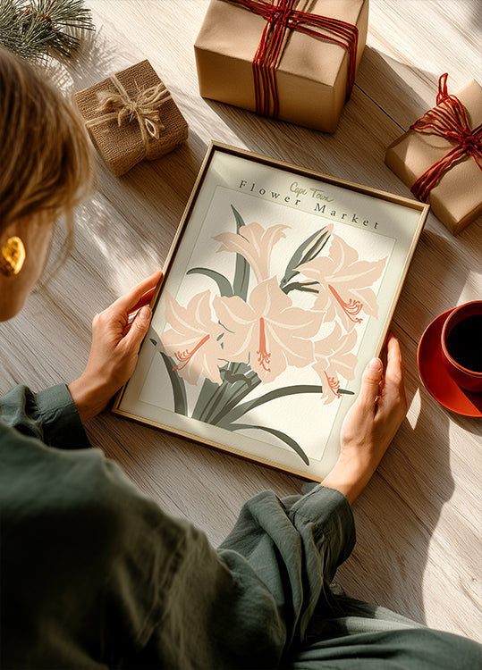 Ziedu tirgus Cap Town Amaryllis plakāts