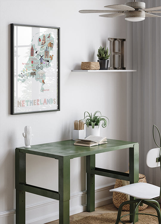 Țările de Jos Ilustrație realizată de artistul Carla Daly Poster