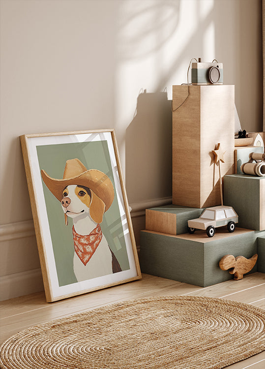 Cowboy Beagle koera plakat