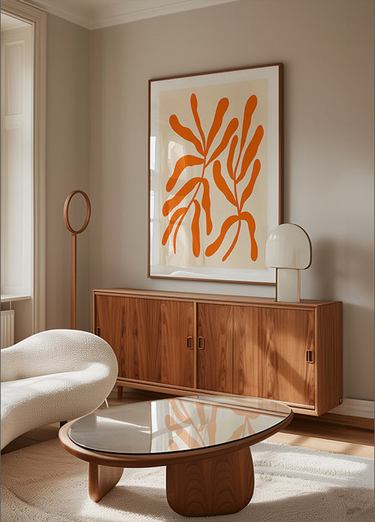 Poster ramuri stilizate portocalii