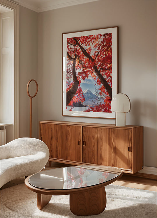 Mt.fuji on sügislehtedes Plakat