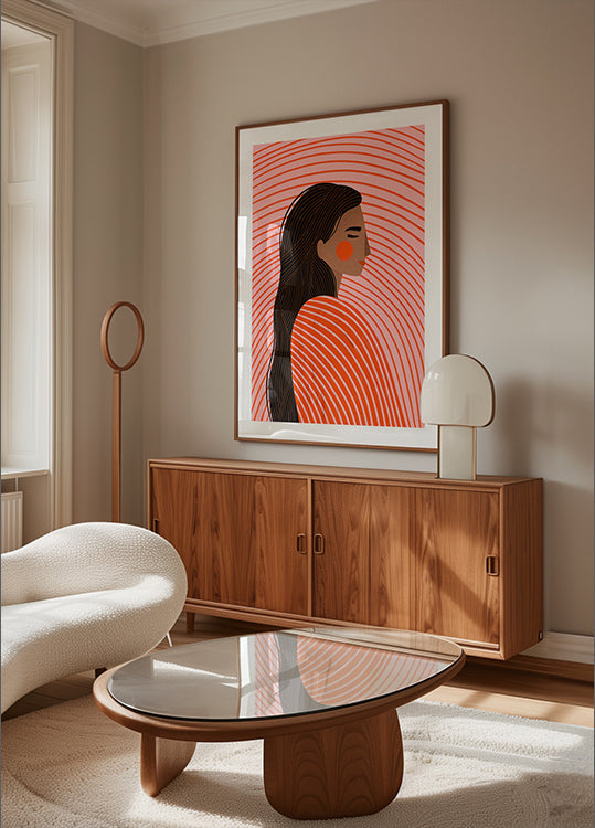 A nő a vonalakkal poszter