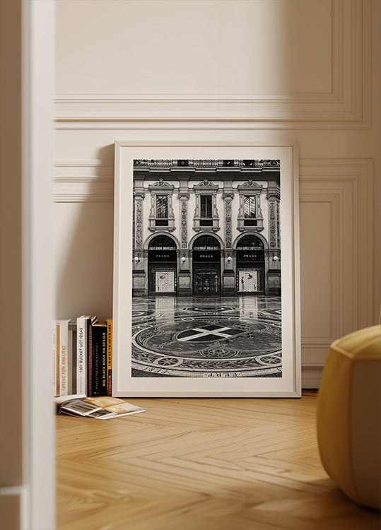 "Serene Coastal Village View Poster"