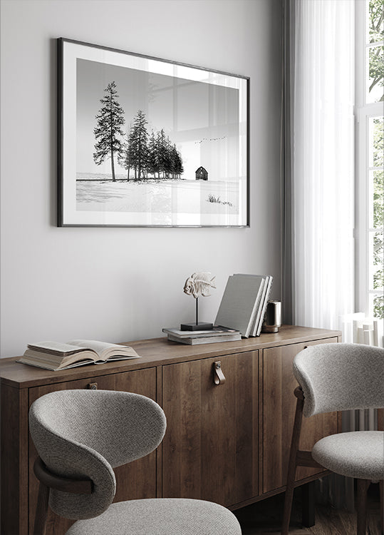 Saulainas ziemas dienas plakāts