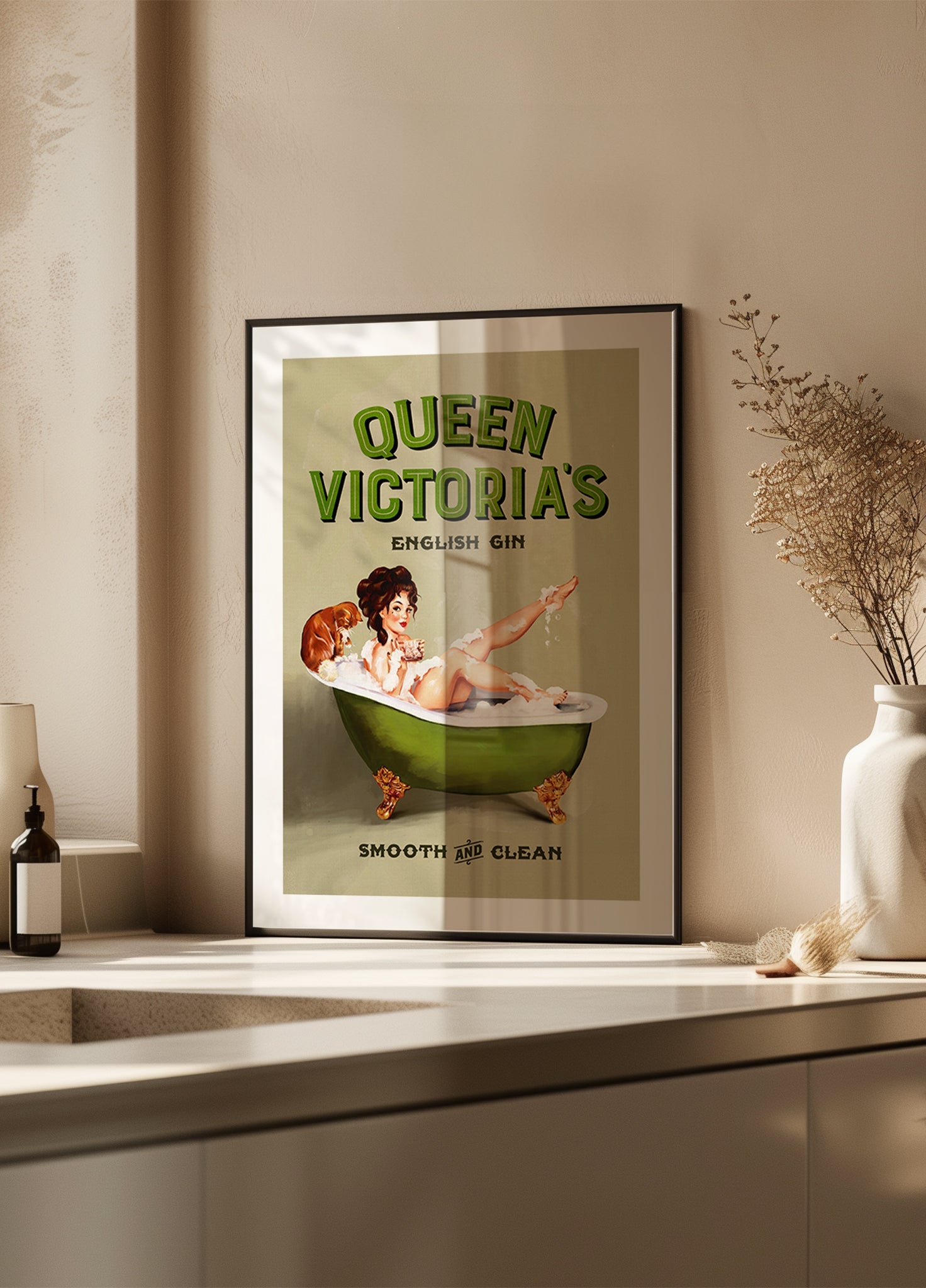Karalienes Viktorijas angļu džina vannas pinup meitene