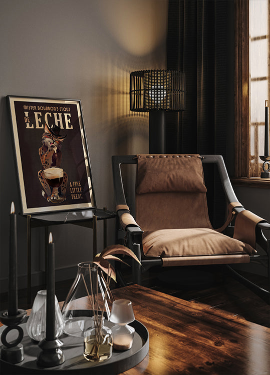 Bourbon De Leche Guinnessi stiilis kassikunsti plakat