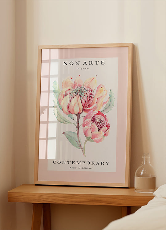 Non Arte rose Blummen Poster